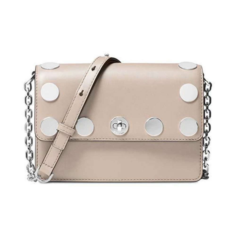 Michael Kors Rivington Stud Natalie Small Chain Crossbody (Cement)